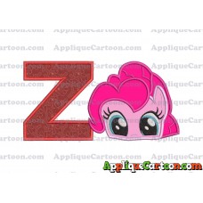Pinky Pie My Little Pony Applique Embroidery Design With Alphabet Z