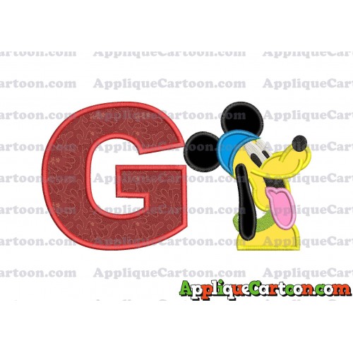 Pluto Mickey Mouse Applique Embroidery Design With Alphabet G