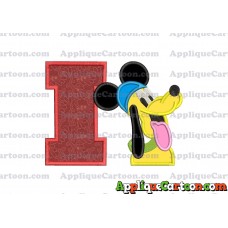 Pluto Mickey Mouse Applique Embroidery Design With Alphabet I