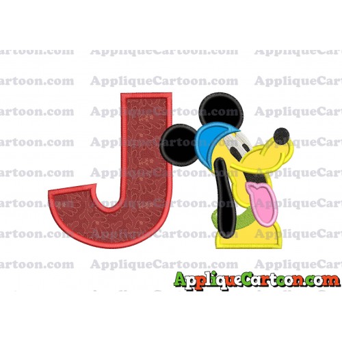 Pluto Mickey Mouse Applique Embroidery Design With Alphabet J