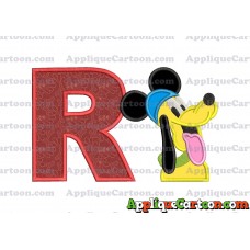 Pluto Mickey Mouse Applique Embroidery Design With Alphabet R
