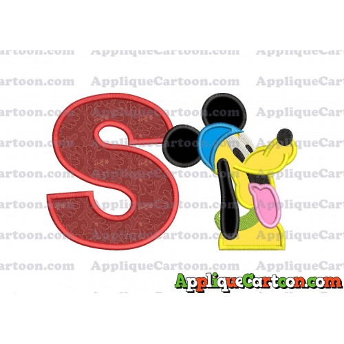 Pluto Mickey Mouse Applique Embroidery Design With Alphabet S