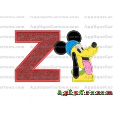 Pluto Mickey Mouse Applique Embroidery Design With Alphabet Z