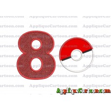 Pokeball Applique 01 Embroidery Design Birthday Number 8