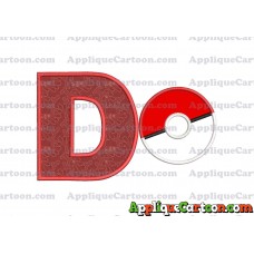 Pokeball Applique 01 Embroidery Design With Alphabet D