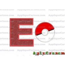 Pokeball Applique 01 Embroidery Design With Alphabet E