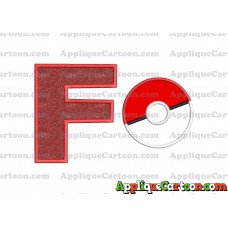 Pokeball Applique 01 Embroidery Design With Alphabet F