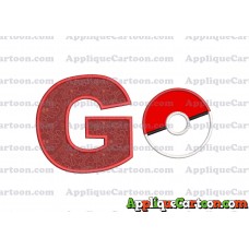 Pokeball Applique 01 Embroidery Design With Alphabet G