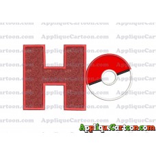 Pokeball Applique 01 Embroidery Design With Alphabet H