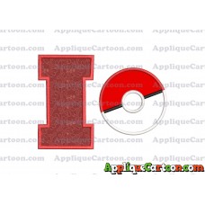 Pokeball Applique 01 Embroidery Design With Alphabet I