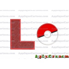 Pokeball Applique 01 Embroidery Design With Alphabet L