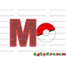 Pokeball Applique 01 Embroidery Design With Alphabet M