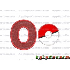 Pokeball Applique 01 Embroidery Design With Alphabet O