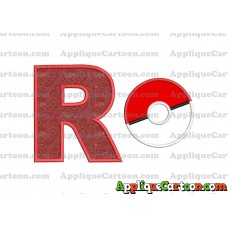 Pokeball Applique 01 Embroidery Design With Alphabet R