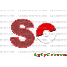 Pokeball Applique 01 Embroidery Design With Alphabet S
