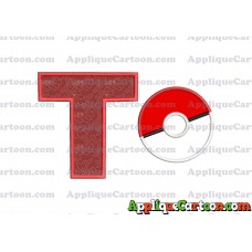 Pokeball Applique 01 Embroidery Design With Alphabet T