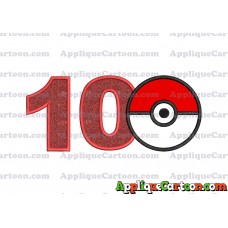 Pokeball Applique 02 Embroidery Design Birthday Number 10