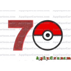 Pokeball Applique 02 Embroidery Design Birthday Number 7