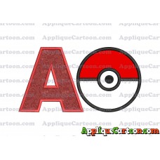 Pokeball Applique 02 Embroidery Design With Alphabet A