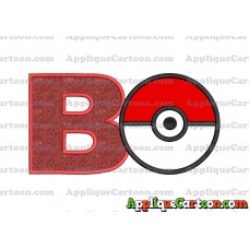 Pokeball Applique 02 Embroidery Design With Alphabet B