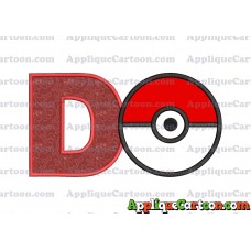 Pokeball Applique 02 Embroidery Design With Alphabet D