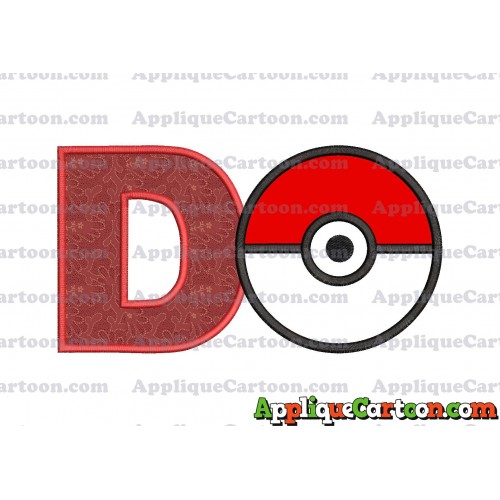 Pokeball Applique 02 Embroidery Design With Alphabet D