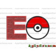 Pokeball Applique 02 Embroidery Design With Alphabet E