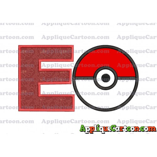 Pokeball Applique 02 Embroidery Design With Alphabet E