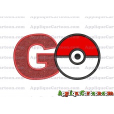 Pokeball Applique 02 Embroidery Design With Alphabet G