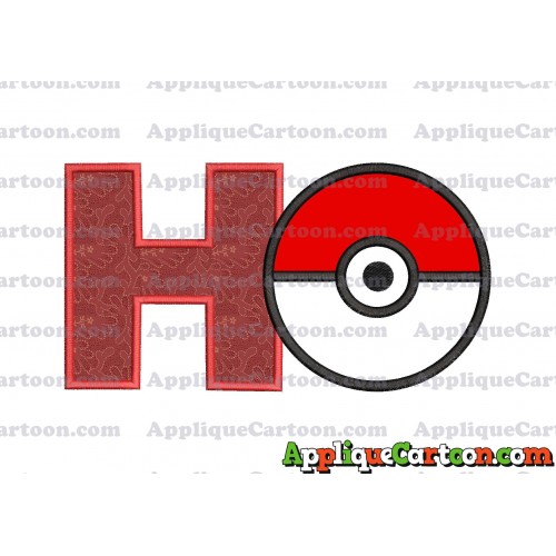 Pokeball Applique 02 Embroidery Design With Alphabet H