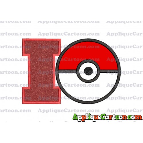 Pokeball Applique 02 Embroidery Design With Alphabet I