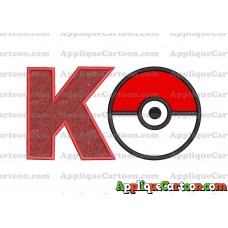 Pokeball Applique 02 Embroidery Design With Alphabet K