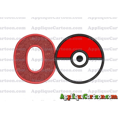 Pokeball Applique 02 Embroidery Design With Alphabet O