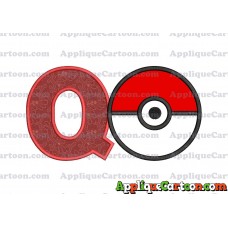 Pokeball Applique 02 Embroidery Design With Alphabet Q