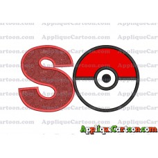 Pokeball Applique 02 Embroidery Design With Alphabet S