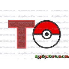 Pokeball Applique 02 Embroidery Design With Alphabet T
