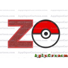 Pokeball Applique 02 Embroidery Design With Alphabet Z