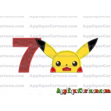 Pokemon Applique Embroidery Design Birthday Number 7