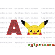 Pokemon Applique Embroidery Design With Alphabet A