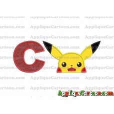 Pokemon Applique Embroidery Design With Alphabet C