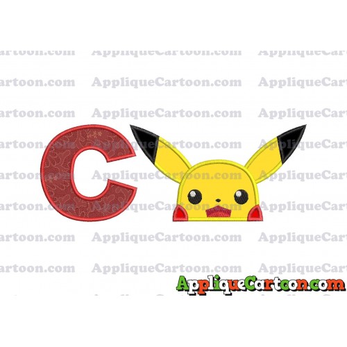 Pokemon Applique Embroidery Design With Alphabet C