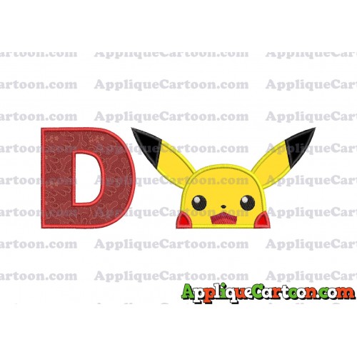 Pokemon Applique Embroidery Design With Alphabet D