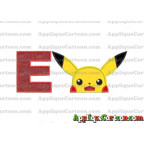 Pokemon Applique Embroidery Design With Alphabet E