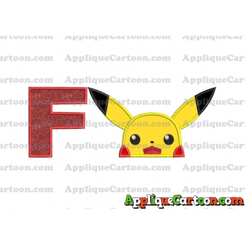 Pokemon Applique Embroidery Design With Alphabet F