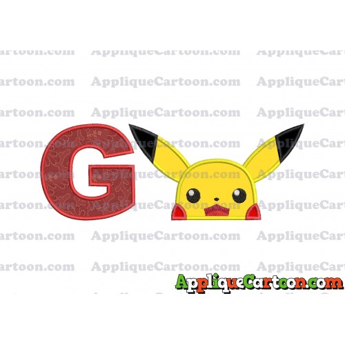 Pokemon Applique Embroidery Design With Alphabet G