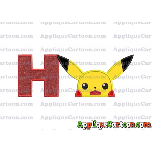 Pokemon Applique Embroidery Design With Alphabet H