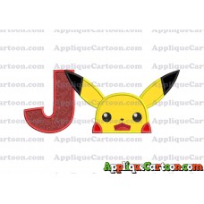 Pokemon Applique Embroidery Design With Alphabet J