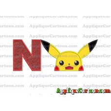Pokemon Applique Embroidery Design With Alphabet N