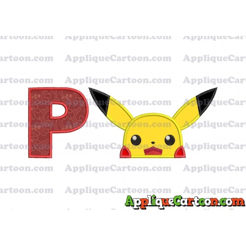 Pokemon Applique Embroidery Design With Alphabet P