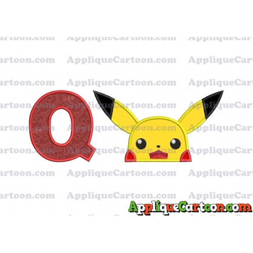 Pokemon Applique Embroidery Design With Alphabet Q